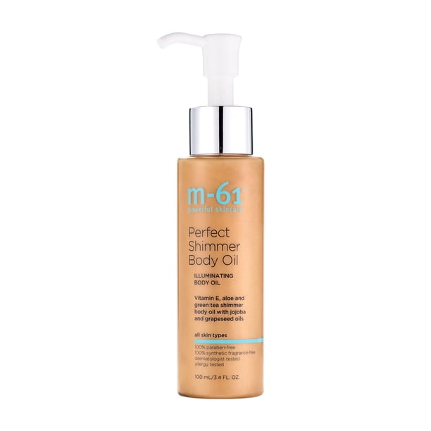 M-61 Perfect Shimmer Body Oil: el aceite corporal brillante que induce luminosidad crea un brillo multidimensional y ayuda a restaurar la humedad.