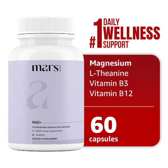 NAD Capsules for Men, NAD Plus Supplement with NADH, CoQ10 & Vitamin B3, Cellular Energy, Brain Health & Longevity Support, 60 Capsules