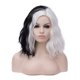 thumbnail image 1 of Peluca Peluca blanca y negra Pelucas sintéticas onduladas cortas Pelucas cortas onduladas por encima del hombro Mujeres Explosión completa Resistente al calor para Halloween Magic Show Cosplay Irfora Peluca, 1 of 5
