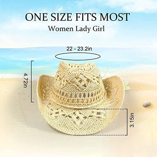 Women Straw Cowboy Hats, Sparkly Western Cowgirl Hat for  display picture 2