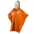 thumbnail image 2 of Gustave 2 Packs Emergency Blankets Rain Poncho Waterproof Thermal Blanket Outdoor Survival Camping Gear, Hooded Raincoat for Hiking Cycling (Orange), 2 of 9