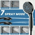 thumbnail image 2 of GPED High Pressure Shower Head, 7-Mode Handheld Shower Head, Anti-Clog Nozzles, Built-in Pause Mode & 2 Power Wash, High Flow Shower Head with Wall/Overhead Brackets &59" Stainless Steel Hose, Black, 2 of 7