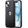 thumbnail image 1 of XINQIHANG Compatible with iPhone 15 Plus Case Premium Leather TPU Hybrid Case Cover,Black, 1 of 6