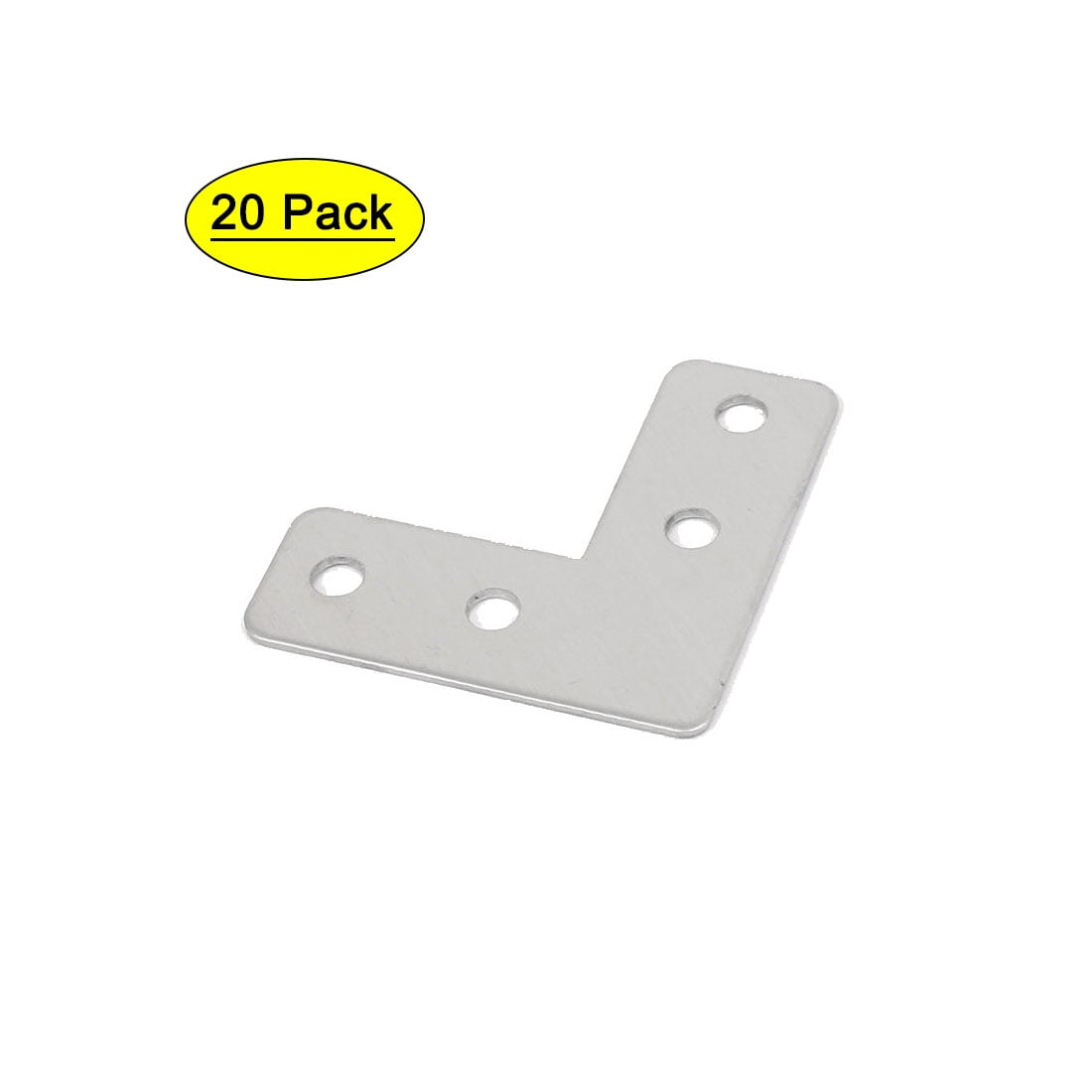 uxcell 40mmx 40mm Stainless Steel Corner Plate Mending Plate Straight Corner Brace Brackets Connector Furniture Repair Fixing Joint 