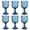 Blue, variant on 6PCS Vintage Goblet Glasses Set, 10 oz Wine Glasses, 300ml Glass Cups Set, Drink Glasses, Drinking Goblets, Bar Tumbler Glassware for Wine, Beer, Juice, Cocktail, Whiskey,Blue