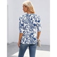 thumbnail image 5 of Whoinshop Summer Tops for Women 2026 Trendy Dressy Casual Blouse Puff Short Sleeve Shirts Knit Henley V Neck T Shirt Tunic, 5 of 7