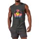 thumbnail image 1 of Camiseta sin mangas de cuello redondo para hombre, informal, a la moda, con estampado, deportiva, de poliéster, 1 of 5