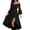 Black, variant on Xijirk Women Pirate Costume Off Shoulder Tiered Ruffle Sleeve High Low Dress for Halloween and Renaissance Themed Party,M