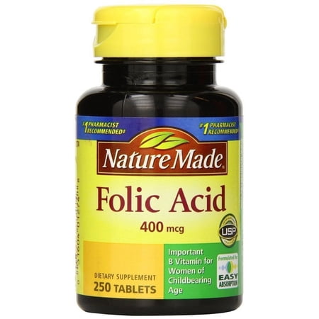 Nature Made Folic Acid 400 mcg 250 Count 4 pack