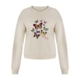 thumbnail image 7 of Bjutir Women T Shirts Fashion Casual Long Sleeve Butterfly Print Sweatshirts Tops Fall Winter Womens Clothes Beige, 7 of 7