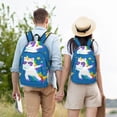 thumbnail image 4 of Disketp Cool Unicorn Star Golden Mochila de Lona Estampada, Mochila Escolar de Viaje Ligera para Estudiantes y Portátil-Small, 4 of 5
