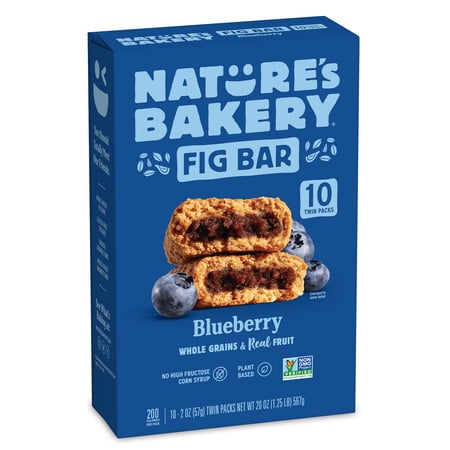 Nature's Bakery Blueberry Fig Bars, 10 Twin Packs, 2 oz Each