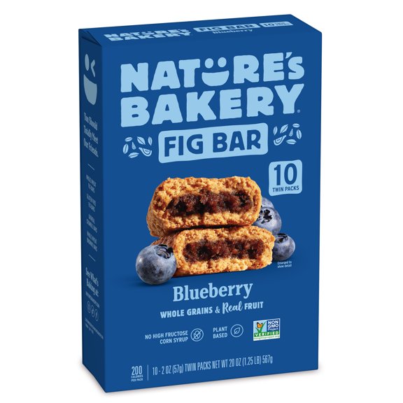 Nature's Bakery Blueberry Fig Bars, 10 Twin packs, 2 oz Each