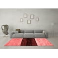 thumbnail image 3 of Ahgly Company Machine Washable Indoor Round Abstract Red Modern Area Rugs, 5' Round, 3 of 4