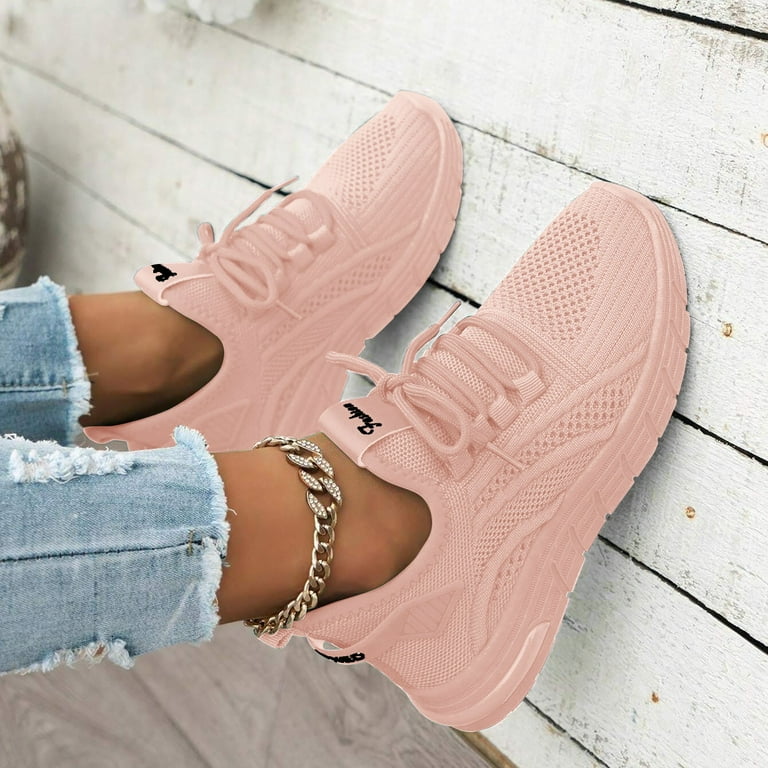 Ierhent Fashion Sneakers for Women 2025 Women s Shoes Walking Lightweight Tennis Fashion Sneakers Sports Workout Gym Shoes for Running Pink 6.5