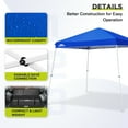 thumbnail image 6 of EAGLE PEAK 11 x 11 Slant Leg Pop-up Canopy Tent Easy One Person Setup Instant Outdoor Beach Canopy Folding Portable Sports Shelter 11' x 11' Base 9' x 9' Top, 6 of 8
