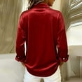 thumbnail image 4 of BLVB Satin Silk Button down Shirts for Women Dress Shirts Long Sleeve Business Work Blouses Womens Shirts, 4 of 6
