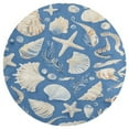 thumbnail image 3 of Beach Seashell Starfish Soft Bedroom Round Area Rug, Washable Cute Nursery Circle Throw Mat, Non-Slip Contemporary Small Low Pile Floor Carpet for Dorm Bedside, 3 of 6