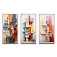 thumbnail image 2 of Designart "Constructed Horizons in Constructivism II" Abstract Framed Wall Art Set Of 3 - Orange Constructivism Frame Canvas Set For Living Room Decor, 2 of 6
