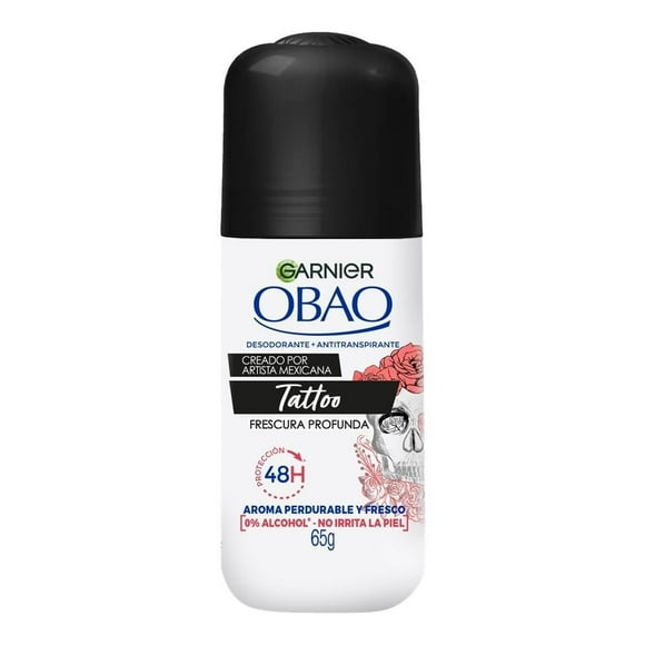 Antitranspirante Garnier Obao tattoo frescura profunda en roll on para dama 65 g