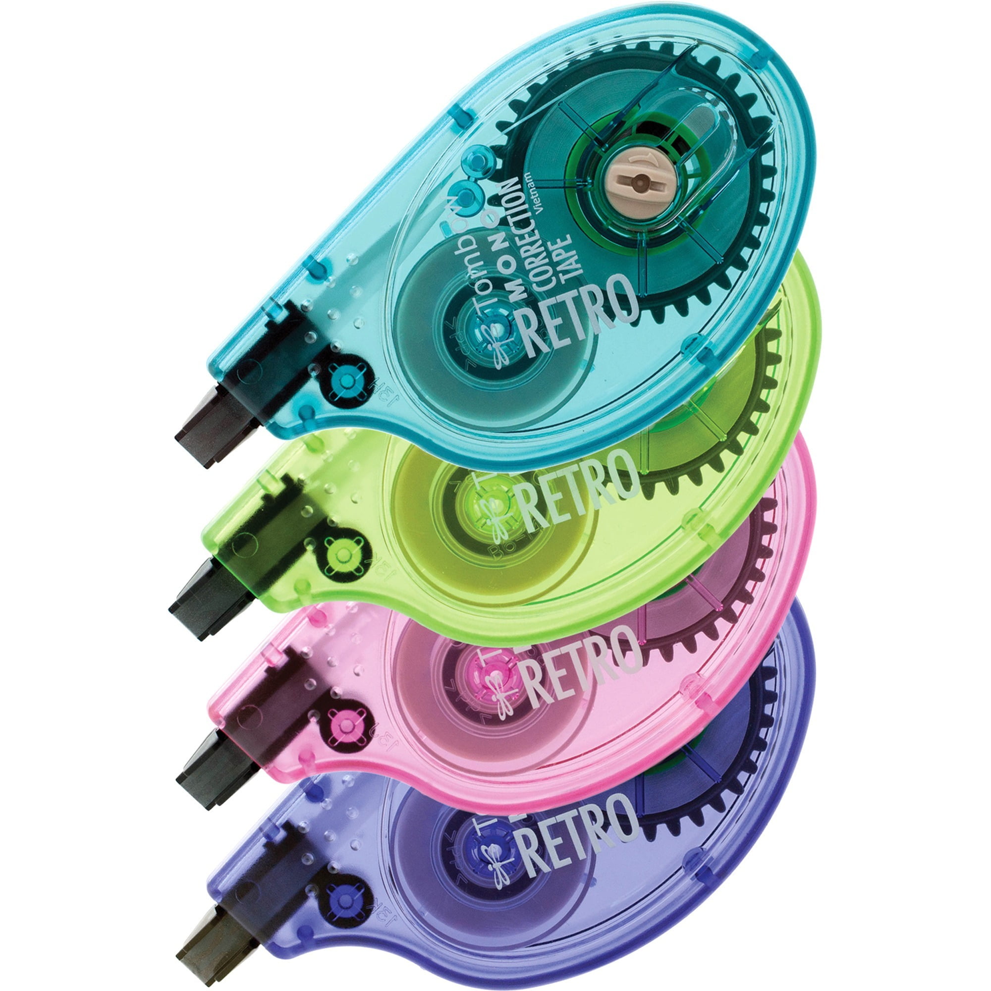 Tombow Singleline Bright Dispenser Correction Tapes, Assorted, 4