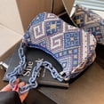 thumbnail image 4 of Bolso de mano bohemio para mujer cadena gruesa Hippie gótico axila azul, 4 of 9