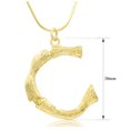 thumbnail image 3 of SuperJeweler C Initial Necklace in Gold, Bamboo Style, All Letters Available, Free 18 inch Snake Chain, for Women, 3 of 5