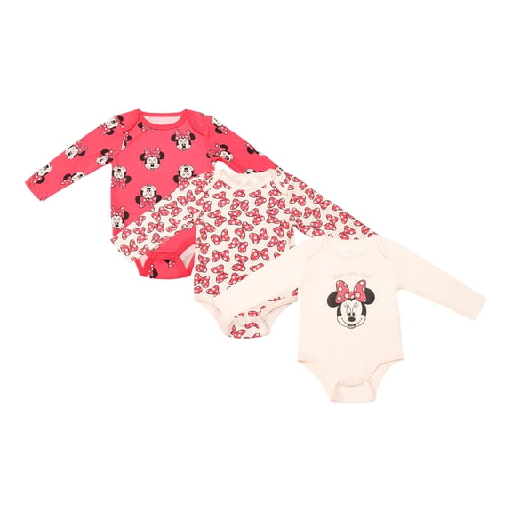 Disney Clothes Baby Girls Bodysuit 3-Pack – Minnie Mouse & Marie from The Aristocats Onesies Newborn to Infant