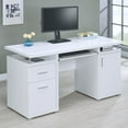 thumbnail image 2 of Tracy 55-inch 2-drawer Wood Office Computer Desk White, 2 of 11