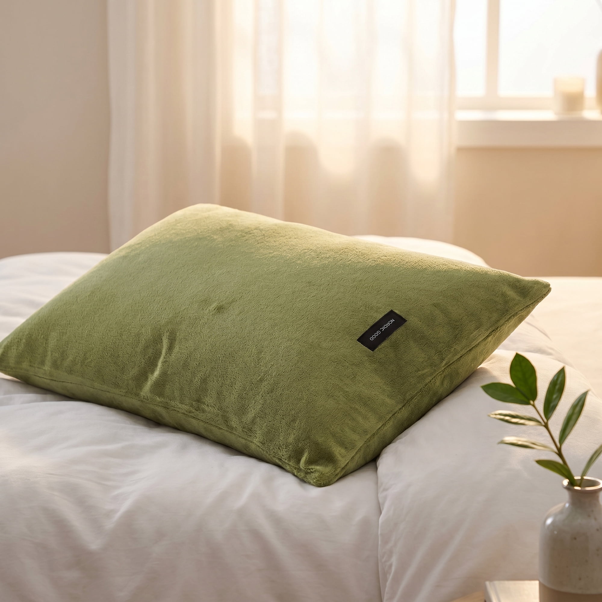 Unique Bargains 2 Pack Fabric Pillowcase Envelope Closure Wrinkle Resistant Queen Green