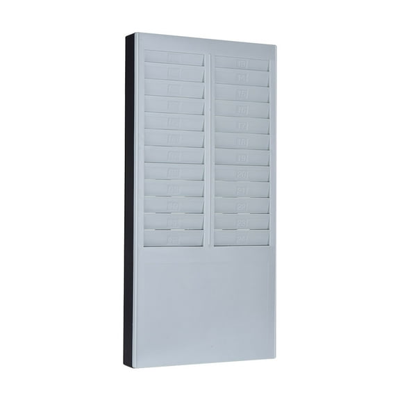 DOYO Time Card Rack Wall Mount Holder 24 Pocket Slot for Attendance Recorder Punch Time Office