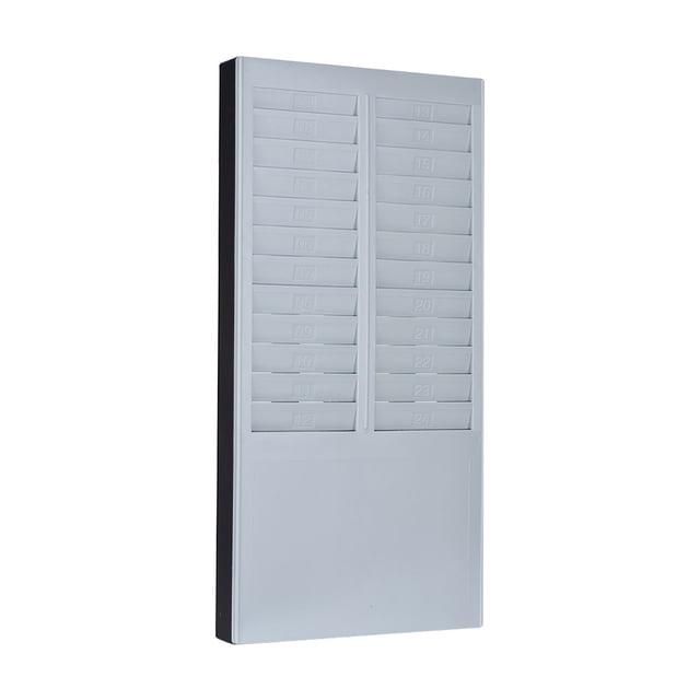 DOYO Time Card Rack Wall Mount Holder 24 Pocket Slot for Attendance Recorder Punch Time Office