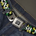 thumbnail image 2 of Buckle-Down Belt, Seatbelt Buckle Belt, Cash Money Dollar Black White Yellow Green, 34 to 52 Inches, 2 of 9