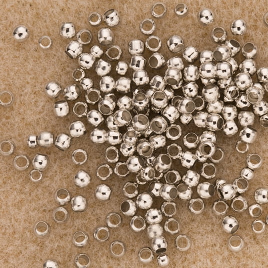 Round Crimp Beads Silver Finished 3mm With 1.5mm Hole Sold per pkg of