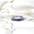 thumbnail image 4 of Rosec Jewels Baguette Shape Lab Grown Blue Sapphire Eternity Band Ring - AAAA Quality, 10K White Gold, US 4.00, 4 of 8