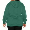 thumbnail image 6 of Domzest Plus Size Sweatshirts for Women Zipper Long Sleeve 3X-5X Hoodie Fall Lightweight Loose Fit Cotton Drawstring Oversize Sweater Casual with Pocket Jackets Dark Green 3XL-Large, 6 of 6