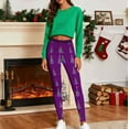 thumbnail image 4 of Gamivast Christmas Leggings for Women Soft Striped High Waisted Christmas Tree Pajama Pants Stretchy Tummy Control Ankle Length Workout Running Leggings Winter Fashion Outfits, 4 of 6