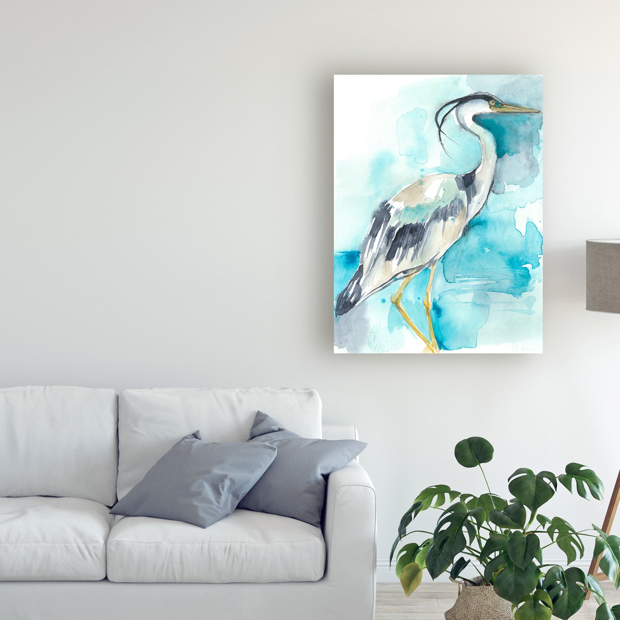 Trademark Fine Art 'Heron Splash I' Canvas Art by Jennifer Goldberger