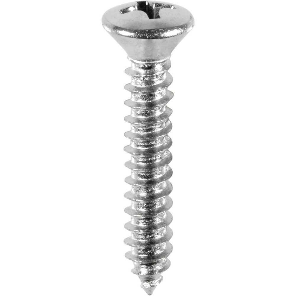 100 8 X 1" Phillips Oval Head Tapping Screws Chrome