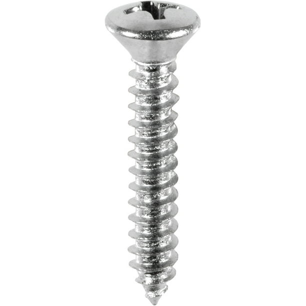 100 8 X 1" Phillips Oval Head Tapping Screws Chrome