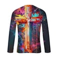 thumbnail image 4 of Amzcrzy - Sudadera Para Hombre, Informal, Cuello Redondo, Manga Larga, Camiseta Estampada, Blusa, Multicolor, 3Xl, 4 of 5