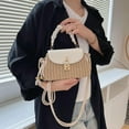 thumbnail image 4 of Kukuzhu Women Straw Crossbody Bag Leather Top Handle Straw Handbag Summer Straw Beach Bag Weave Shoulder Bag Rattan Clutch Purse, 4 of 7