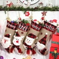 thumbnail image 3 of UYUH Christmas Stocking with Name, 18 inch Deer Gnome Santa Snowman Stockings, Burlap and Plaid Xmas Stockings for Family Kids, Holiday Decor, 3 of 6