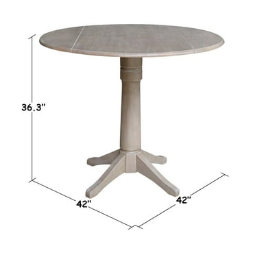 42" Round Dual Drop Leaf Pedestal Table - 36.3"H