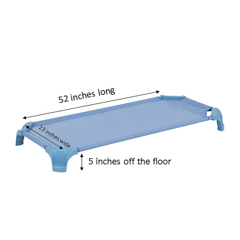 Sprogs Deluxe Heavy Duty Assorted Natural Colors Stackable Daycare Naptime Cots with Easy Lift Corners Standard 52 L for Toddlers and Preschool