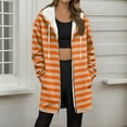 thumbnail image 2 of Enjoytime Winter Coats for Women Striped Print Long Sleeve Hooded Zip Up Jacket Fall Fashion 2025 Casual Outerwear, 2 of 5