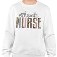 thumbnail image 2 of Orthopedic Nurse Leopard Print Sweatshirt Unisex Medium White, 2 of 5