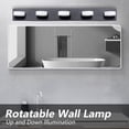 thumbnail image 6 of 37" Modern 5-Light LED Vanity Light - Black Metal & Frosted Acrylic - Dimmable & 360° Rotatable - Bathroom Wall Fixture for Mirror, Shower, Powder Room, 6 of 14