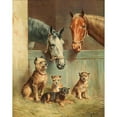 thumbnail image 2 of Carl Reichert 20x24 Black Ornate Framed Double Matted Museum Art Print Titled: Animal Friendship, 2 of 5