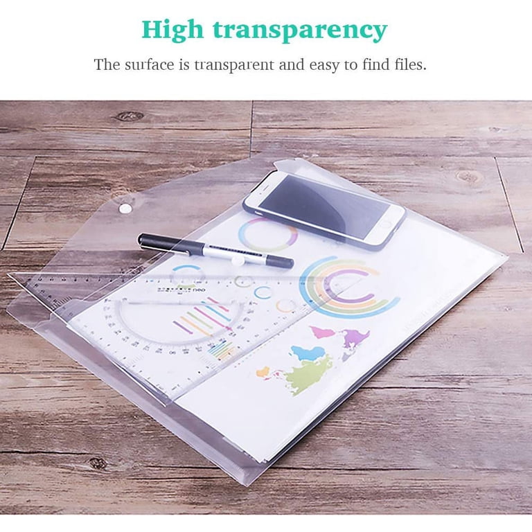 24 Pcs Clear Expandable Envelopes - Waterproof Snap Closure Folders A4/Letter Size